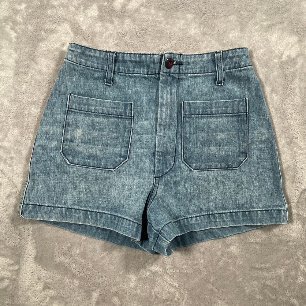 Doen Lane Shorts Womens 25 Denim Patch Pocket Boho Casual Coastal Cottage